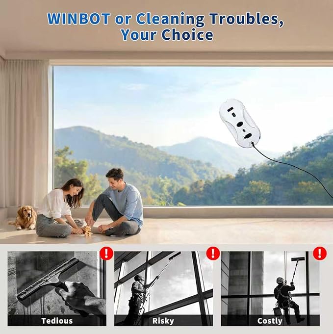 Patiixie Automatic Window Cleaning Robot Window Cleaner Robot Auto Dual Spray 2026 Model Robot Limpia Vidrios AI Path Planning 3000Pa Suction Remote Control Edge Detection for Streak-Free Glass