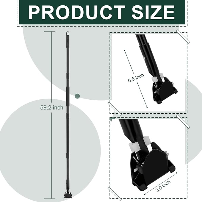 KeFanta 59 Inch Clip on Dust Mop HandleCommercial Dust Mop Frame HandleHeavy Duty Metal Stick Replacement for Floor Cleaning