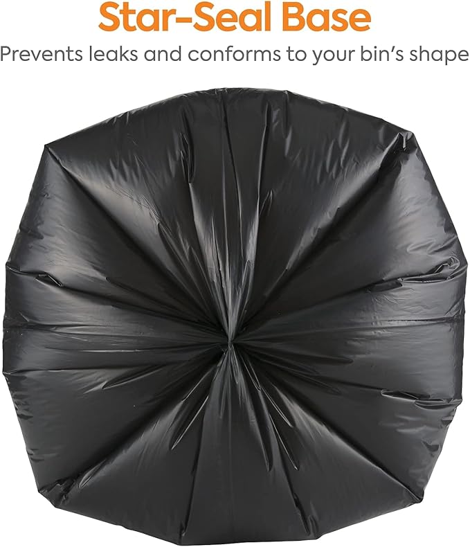Professional 55-60 Gallon Trash Bag 38 x 58 Low Density 0.95 mil Black 100 Bags/Box