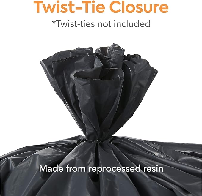 Professional 55-60 Gallon Trash Bag 38 x 58 Low Density 1.8 mil Black 100 Bags/Box