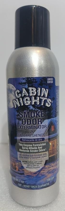 Smoke Odor Exterminator 198 gm/ 7 oz Large Spray Blue Serenity Set of Five Cans. Assortment (5) Includes Blue Serenity Fierce Peace &amp Love Cabin Nights and Clothesline Fresh.