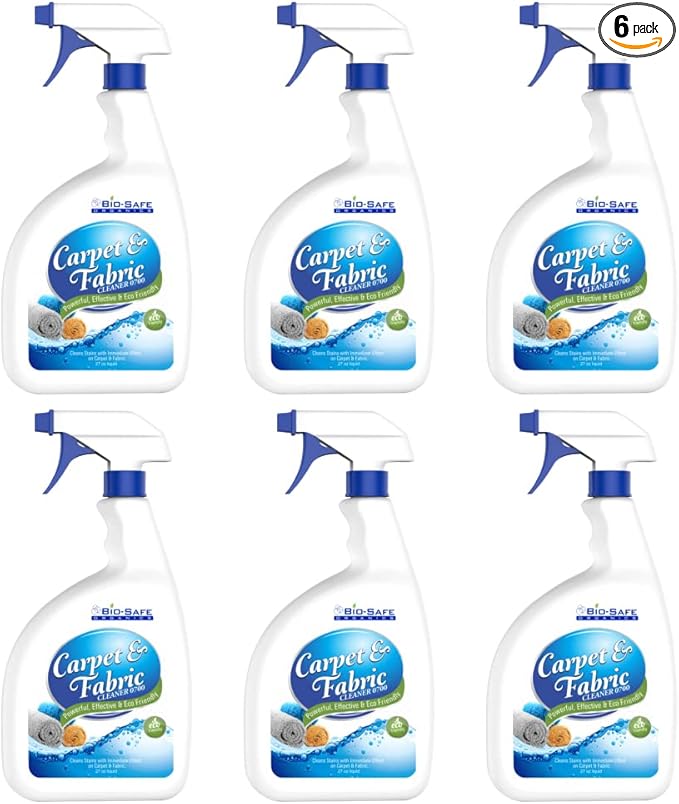 Bio-Safe Organics Carpet &amp Fabric Cleaner 0700 - 24 fl. oz All Natural Organic Everyday Household Carpet &amp Fabric Cleaner Powerful Fast Acting Stain Remover Pet Friendly Patented Patented