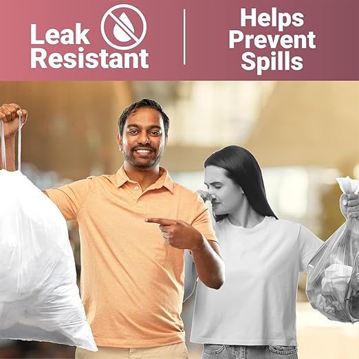 13 Gallon Trash Bags 132 Count – Clear Plastic Bags for Home Kitchen Bathroom and Commercial Use Includes 500 CPE Gloves