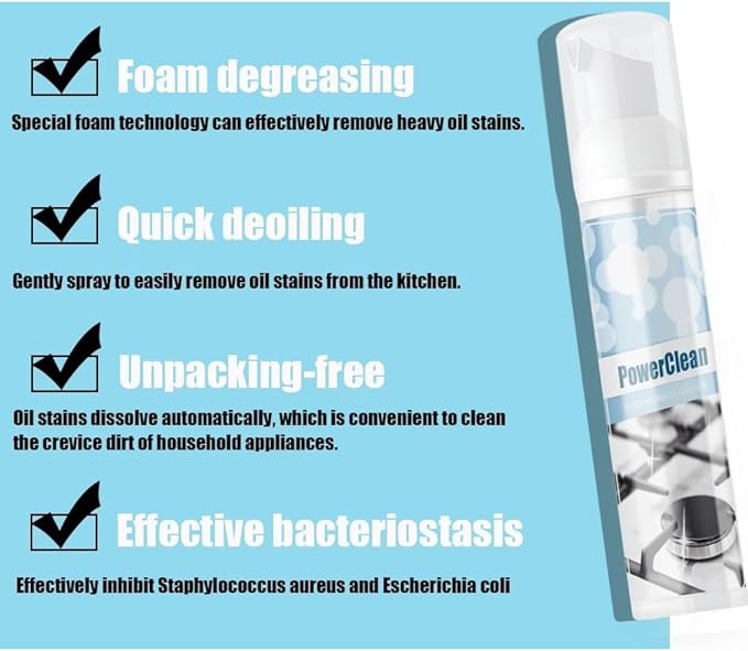 Kitchen Heavy Grease Foam Cleaner - Powerful Degreaser For Ovens Stovetops And Kitchen Surfaces(30PCS)