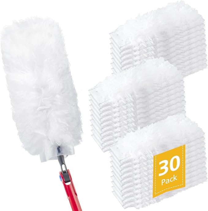 30 Pack Duster Refills Compatible with O-Cedar Flex &amp Catch Duster 360° Heavy Duty Disposable Duster Refills Replacement 3X More Dust Cleaning Than Feather Dusters