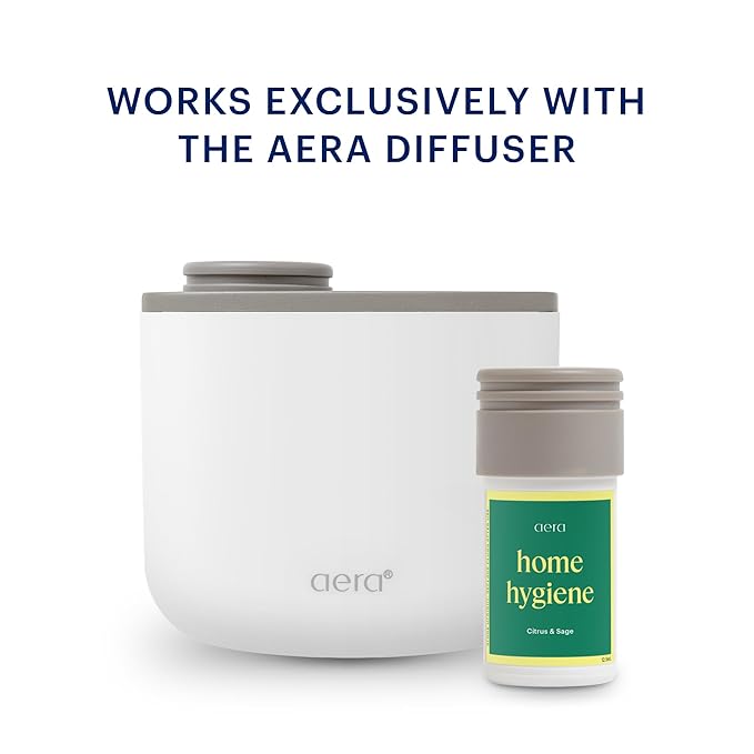 Aera Mini Home Hygiene Citrus and Sage - Essential Oil for Home - Fresh Zest Fragrance - Notes of Lemon Lime and Geranium - Scent Refill - Capsule Size Works with Mini Diffuser