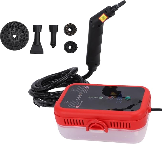 Handheld Steam Cleaner 1600W Portable High Temperature Pressurized Steam Machine with Brush Heads for Kitchen Grill Furniture Bathroom Car (110V US Plug)