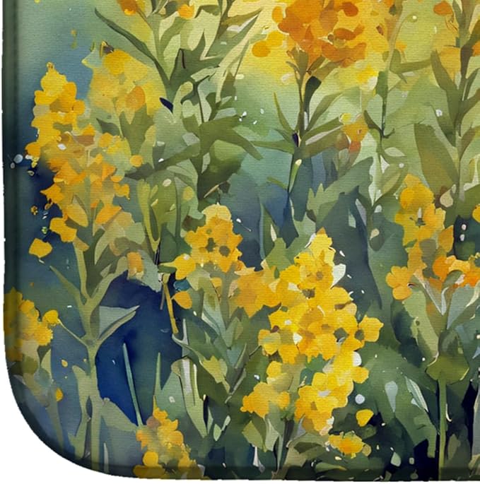Caroline's Treasures DAC1681DDM Nebraska Goldenrod in Watercolor Dish Drying Mat Absorbent Dish Drying Mat Pad for Kitchen Counter Dish Drainer Mat for Countertop 14 x 21 Multicolor