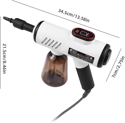 1500W Portable Handheld Steam Cleaner 10s Quick Heat 3-Temp Adjustable - Deep Cleaning Machine with 600ml Tank 3 Brushes Bent Nozzle Window Scraper Storage Bag 5.2ft Cord (US plug)