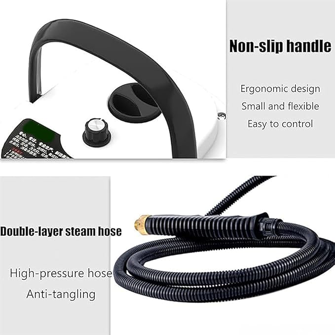 Portable Cleaning Steam Machine 2500W Handheld Steam Cleaner with 1200ML Water Tank 6 Wind Speed Adjustment and 105℃ High Temperature Steam 15 Seconds Quick Heating for Kitchen Furniture