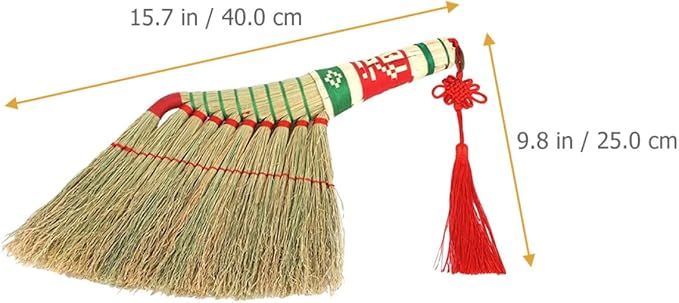 Handmade Woven Hand Broom Large Handle Duster for Indoor Sweeping Bedroom Bed Cleaning Household Use Random Color