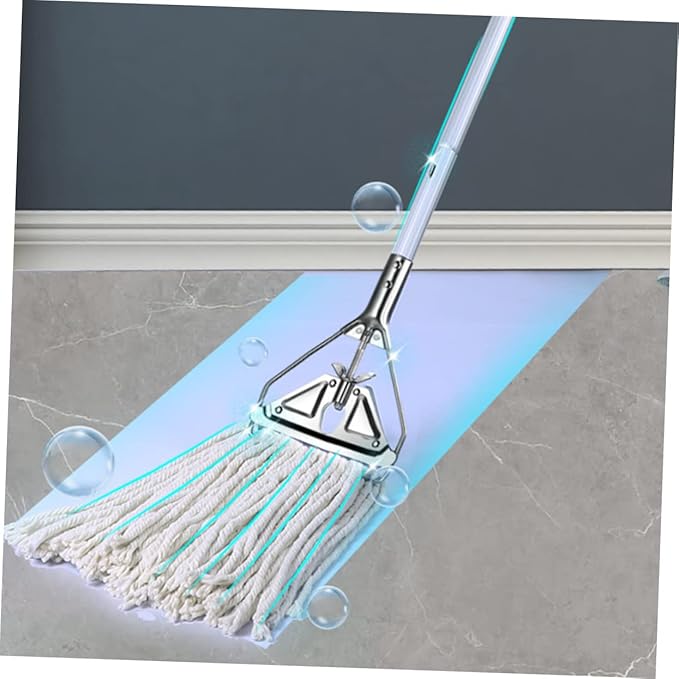 Household Cotton Mop for Floor Cleaning Wet Dry Use Long Handle Heavy Duty Absorbent Mop for Hardwood Tile Durable and Easy to Grip