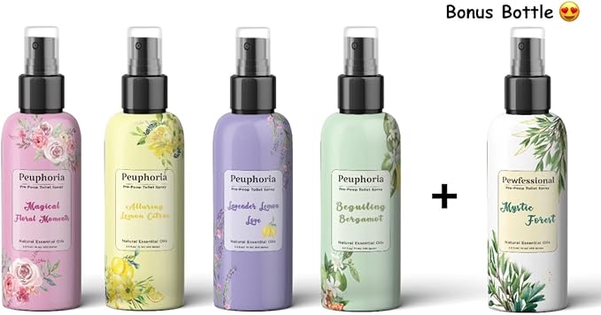 Before-You-Go Toilet Spray poop spray Toilet odor eliminator Pewfessional and Peuphoria 10 bottles 2.5 oz travel size