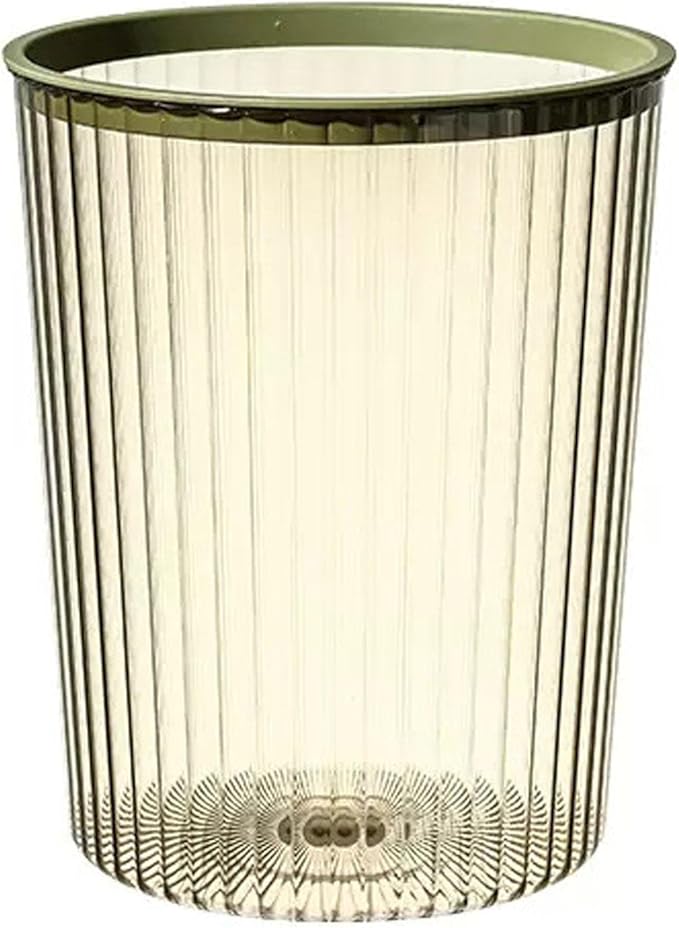 Small Trash Can Green Wastebasket Plastic Garbage Container Basket Office Trash Can Kitchens Garbage Can Bedroom Plastic Wastebasket Round Garbage Container Bin for Bathroom(M)