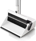 Broom with Dustpan Combo SetUOEOS One-Sweep CleanPet Hair Removal Broom with Self-Cleaning Double-Layer TeethHigh Density Broom and Windproof Dustpan for Indoor&ampOutdoor