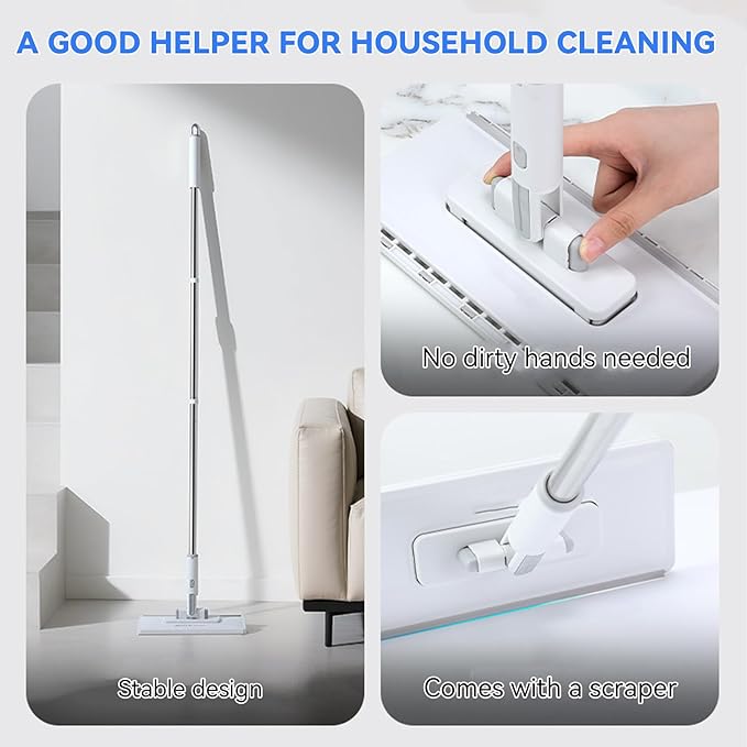 2026 New Upgraded Sweep &amp Mop Kit - Compatible with Swiffer Pads Shark Teeth Snap Grip Mini Mop Durable Hardwood Flooring Marble Cleaning Tools Home and Kitchen EssentialsWith 11 Reuse Dry Cl
