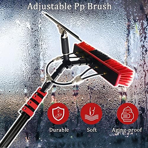 Glass Cleaning Brush Home Water Fed Telescopic Pole Kit Solar Panel Brush Rotating for Photovoltaic Panel30FT/9M Window Cleaning Pole Solar Panel Cleaning Kit with Brush Equipment for Windo
