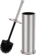 Stain Nickel Toilet Brush and HolderExtra Long Handled Toilet Brush for BathroomStainless Steel Heavy Duty Toilet Bowl BrushRemovable Inner BowlDeep Cleaning Dense Bristles Brush -Space Saving