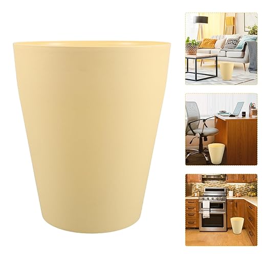 Happyyami Modern Plastic Waste Basket Large Capacity Trash Can for Home Office Bedroom Bathroom