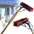 Window Extension Pole Cleaning Brush with 4 Water Outlets Window Glass Wall Cleaning Tool Washing Brush Water Fed Window Telescopic Pole Cleaning Brush Cleaning Brush with Hose Gold 9m