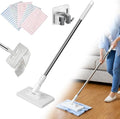 Snap Grip Mini Mop 2026 Disposable Dust Mop with 4 Reusable Cloths Multi Surface Cleaning Flat Dust for Dry Wet Disposable Pads for Kitchen Wall Bathroom Toilet Corners(White 1)