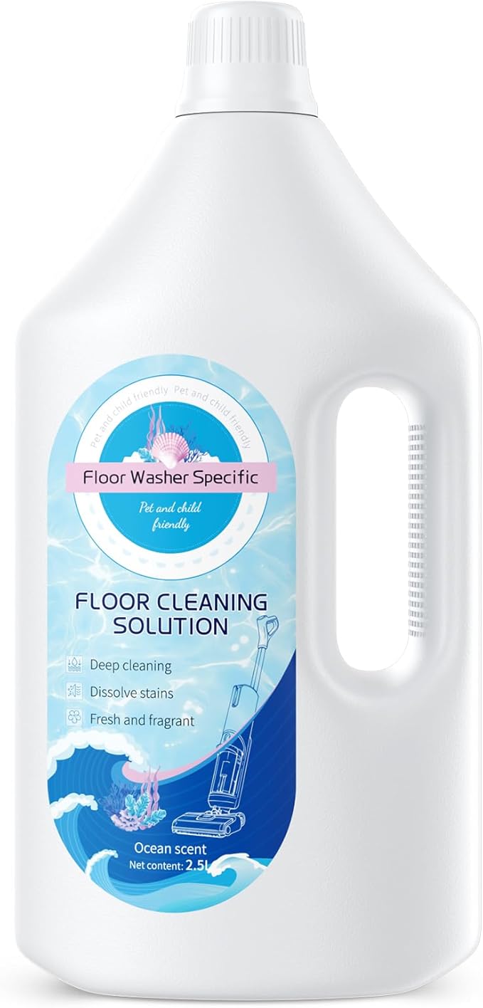 Floor Cleaner Compatible with Tineco Cleaning Solution Suitable with All Robotic Vacuum Mop and Cordless Wet/Dry Vacuum Mop Cleaner Multi-Surface Deodorizing &amp Cleaning Solution (2.5 L Ocean)