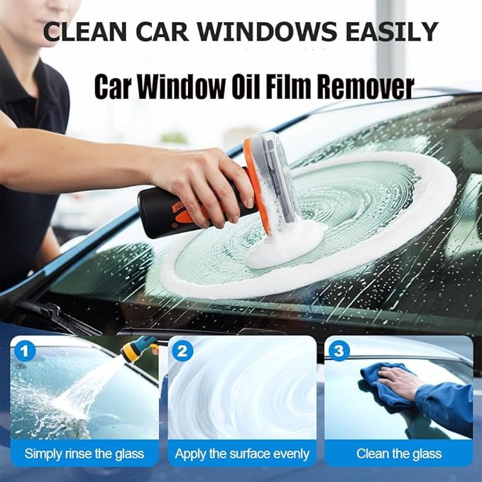 Multi - Surface Oil Film Cleaning Brush for Auto &amp Household Glass – Glass Cleaning Board 2026 Upgrade Handheld Glass Oil-Film Remover Improve Windshield Clarity and Visibility (3 one)