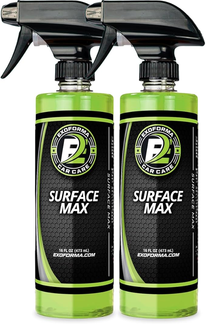 ExoForma Surface Max 16oz (2 Pack) Waterless Car Wash &amp Detail Spray | Instantly Cleans Shines and Protects | Advanced Hydrophobic Polymer Formula for Paint Glass Chrome &amp More