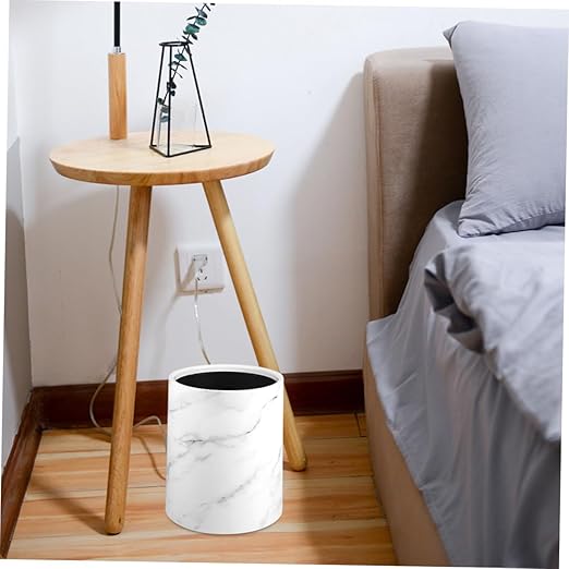IMIKEYA Marble Pattern Wastebasket Lidless Trash Bin for Home Office Modern Design for Living Room Kitchen Bathroom Versatile Garbage Container for Hotels