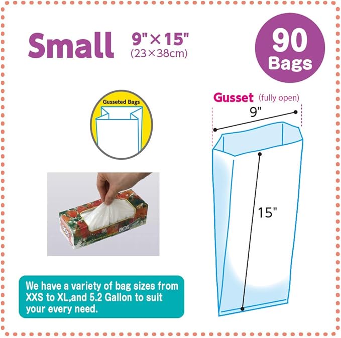 Home &amp Food Small Trash Bags[Size S Color White] (Pack of 2)