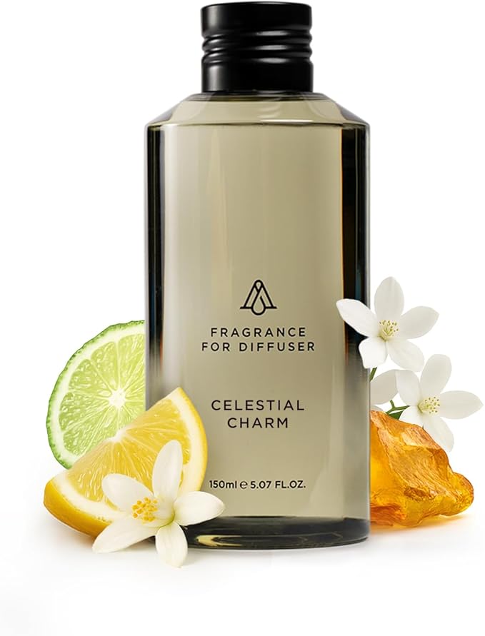 AromaPlan Hotel Scents Celestial Charm 5 Fl Oz (148ml) Home Luxury Aroma &amp Hotel Fragrance Diffuser Oil- Hotel Diffuser Oil for Aromatherapy- USA Made Bigger Bottle Bolder Aroma &amp Longer La