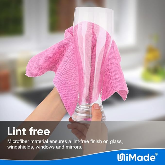 Microfiber Cleaning Cloth 100 Sheets Microfiber Towels for Cars Commercial Grade Shop Towel Washcloths Lint-Free Bulk Cleaning Rags for Mechanic Restaurant Garage Housekeeping 11x 9 Pink