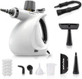 Steam Disinfection Cleaner Handheld Pressurized Steamer with 9-Piece Accessories for Multi-Surface Cleaning Natural Sanitization for Kitchen Floor (1 x Steam Cleaner Kit + 4 Fiber Cloths)