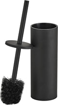Matte Black Toilet Brush and Holder Set - Stainless Steel Toilet Bowl Scrubber with Replaceable Head &amp Splash Guard