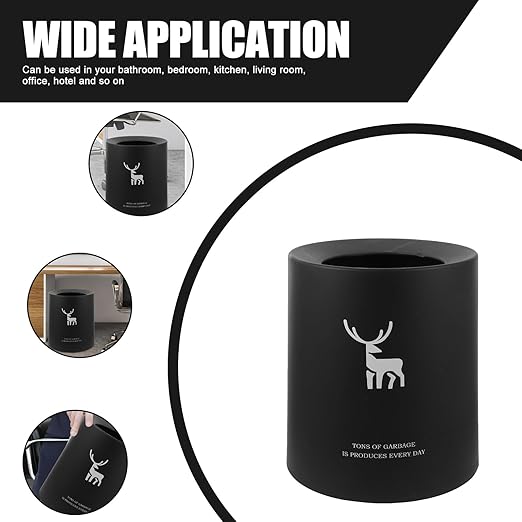 Double Trash Can Plastic Wastebasket for Home Bathroom Bedroom Kitchen Rinseable Garbage Container Without Lid Compact Paper Bin for Tissues and Wrappers Convenient Household Waste