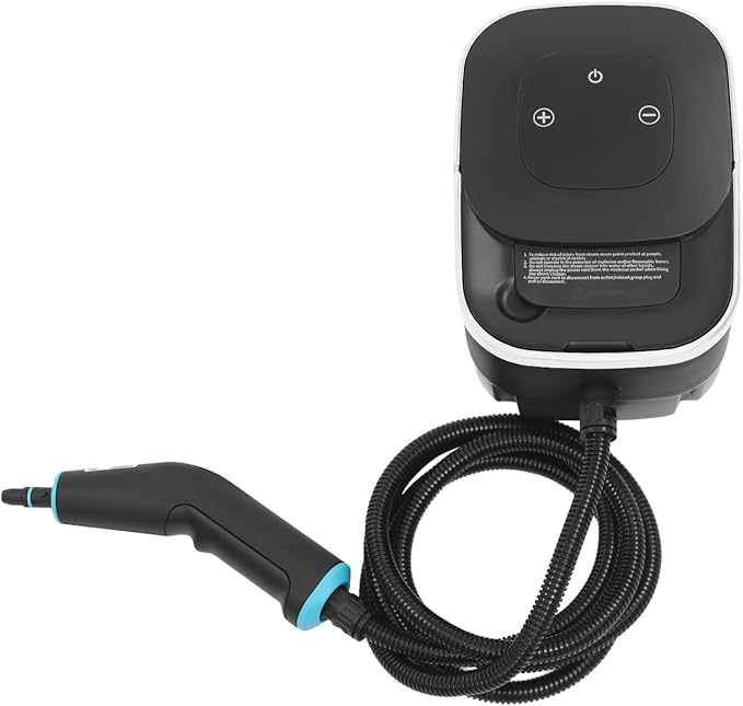 Steam Cleaner 15s Heat-Up 42.27 oz Tank Steam Cleaner for Home with 6-Level Adjustable Steamer Handheld Steam Cleaner for Dirt Tile Grease Grout (White Black)