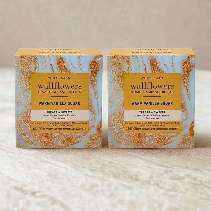 Bath &amp Body Works WARM VANILLA SUGAR Wallflowers Home Fragrance Refill 0.8 fl oz - Pack of 4