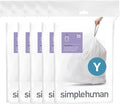 simplehuman Code Y 100 Count Genuine Custom Fit Liners Drawstring Trash Bags 115 Liter / 30 Gallon White