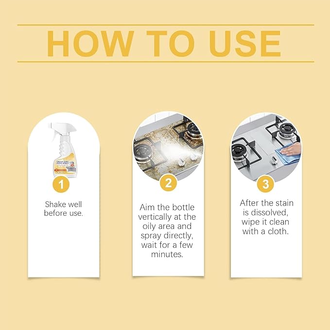 Multifunctional Powerful Kitchen Foam Cleaner 2025 New Greasy Dirt Clean Spray Heavy-Duty Kitchen Oil Stain Sprays for Oven Stove Range Hood (2PCS)