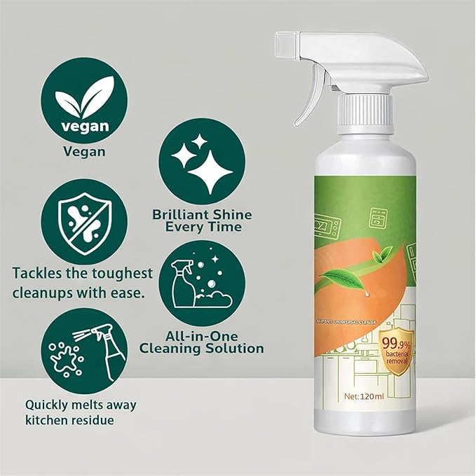 Electrolyzed Ion Kitchen Cleaner Spray Natural Enzyme Multi-purpose Household and Kitchen Cleaning Spray for Hold Stove Range Hood (300ML-2PCS)
