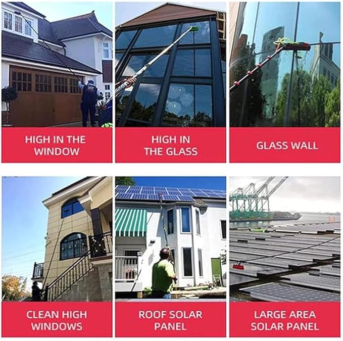 Professional High-Altitude Window Glass Cleaning Tools Solar Photovoltaic Panel Cleaning Water Spray 3.6-9M Cleaning Kit Equipment Extension Rod6m/20ft