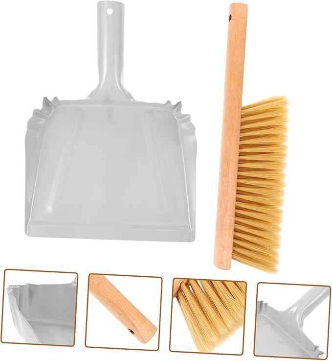 VALICLUD 1set Wooden Hand Broom Dustpan Compact Whisk Broom for Bed and Sofa Cleaning Lightweight and Portable Dust Brush for Easy Storage and Efficient Dust Removal