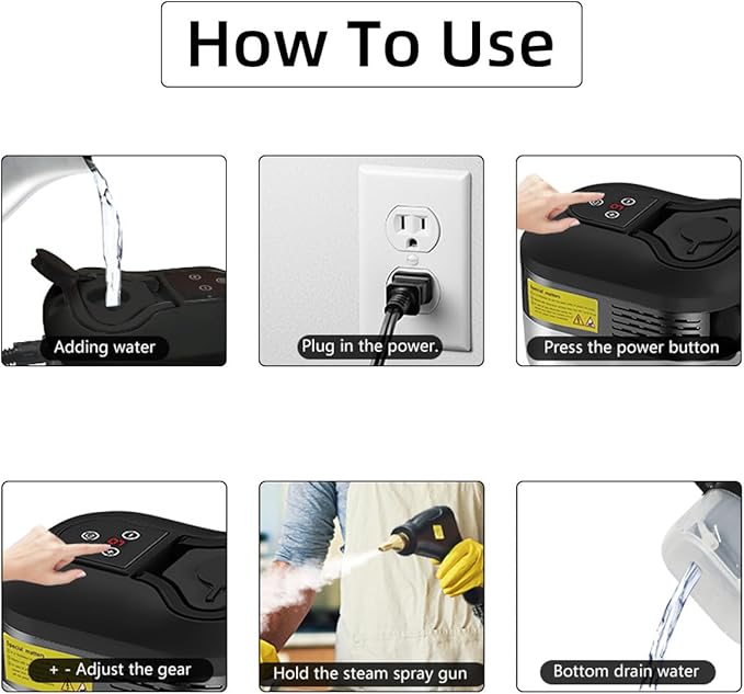 Red Handheld Steam Cleaner with Handle Controllable Switch Steam Cleaner Home 1500W Steam Cleaner for Home Use Car Steamer Auto Detailing Kitchen Floors Tools