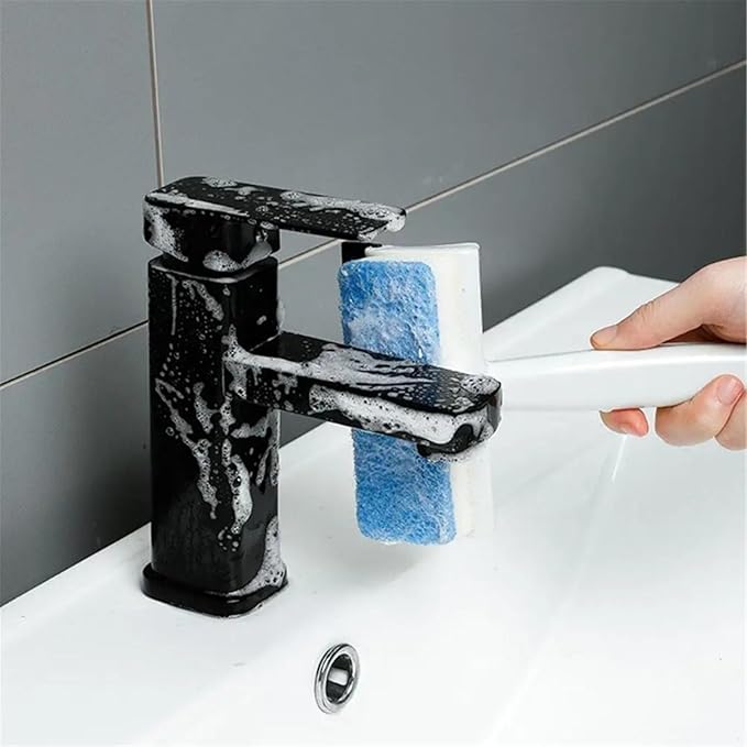 Double Sided Glass Cleaner Brush Sponge for Windows Mirrors Shower Long Handle Bathroom Car Windshield Cleaning