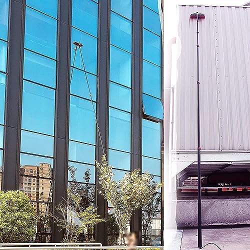 Glass Cleaning Brush Home Water Fed Telescopic Pole Kit Solar Panel Brush Rotating for Photovoltaic PanelWindow Cleaning Pole Retractable High-Altitude Cleaning Window Cleaning Brush Solar