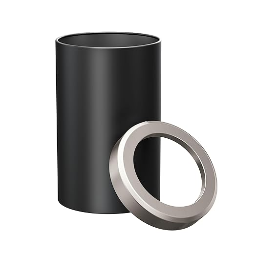 Gatco Small Bathroom Trash Can with Lid Round 3 Gallon Stainless Steel Wastebasket Under Sink Matte Black and Satin Nickel for Bathroom Bedroom Office (1912SN)