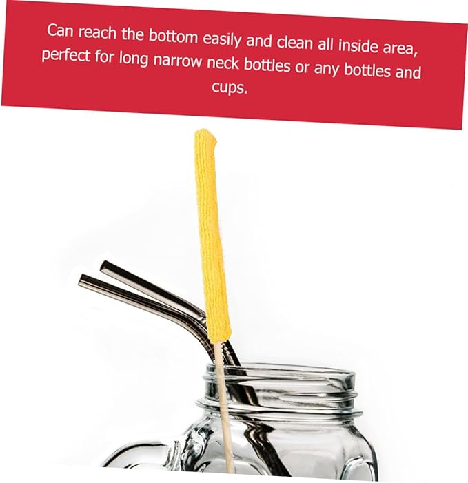 Zerodeko 48pcs Multi-Functional Cleaning Glass Bottle Brush Dish Brush Handle for Cleaning