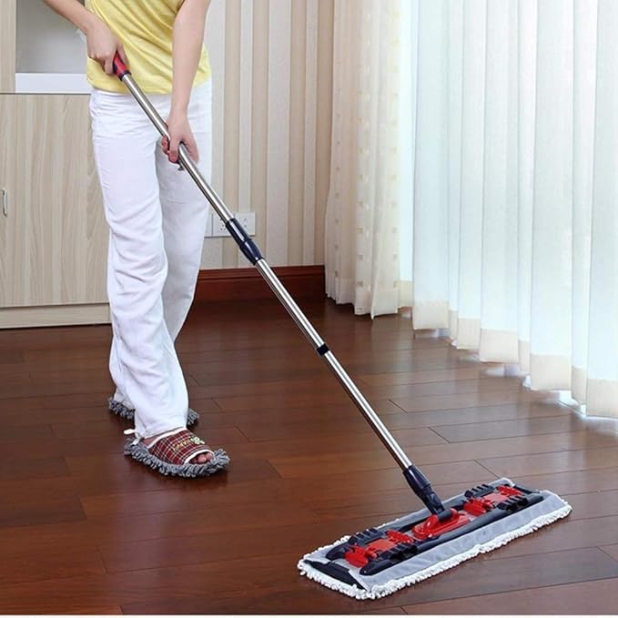 Mop - Microfiber Floor for Hardwood Cleaning Rotating Dust Wet with Aluminum Extended Handle Reusable Washable Pads Cloth