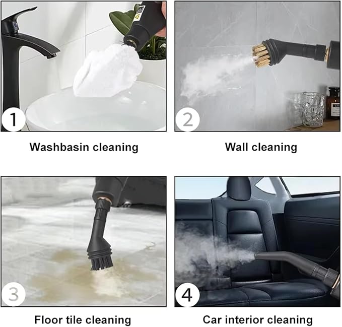 2500W Portable Handheld Steam Cleaner Multi-Function Nozzle/6-Speed Adjustment for Stain Removing Kitchen Bathroom Tiles Range Hood car Windows