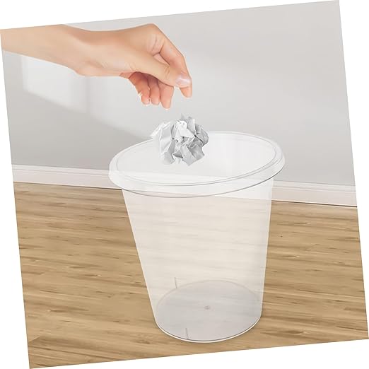 GLEAVI Clear Trash Can Versatile Wastebasket for Bedroom Living Room Bathroom Easy to Clean Rubbish Storage and Reusable